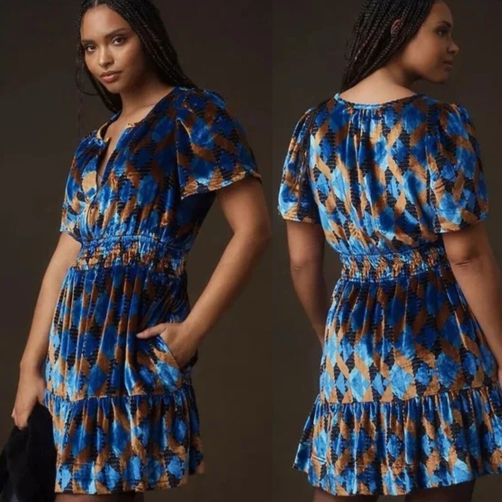 Anthropologie Somerset Mini Dress Velvet Edition - Picture 6 of 6